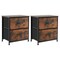Homeroots Set Of Two 12" Black And Brown Fabric Metal And Wood Two Drawer Dresser, 2PK 635726 - alternate 1