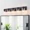 Jonathan Y Irving 36" 5-Light Seeded Glass/Iron Modern Contemporary LED Vanity Light, Black JYL7620B - alternate 8