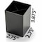 Oic 3Compartment Pencil Cup, Black OIC93681 - alternate 2