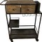 Homeroots Rolling Rustic Black And Natural Bar Cart 389227 - alternate 4