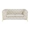 Homeroots 69in Cream and Gold Italian Leather Loveseat 720511 - alternate 1