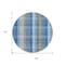 Homeroots 8' Denim Blue Sky Blue And Beige Round Plaid Washable Indoor Outdoor Area Rug 613965 - alternate 3