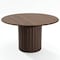 Homeroots 52" Brown Wood Pedestal Base Round Top Dining Table 720650 - alternate 1