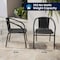 Flash Furniture Square Table Set, Aluminum, Glass, Metal, Plastic, Rattan, Clear TLH-073SQ-037BK2-GG - alternate 11