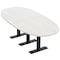 Skutchi Designs 8ft Conference Table With Power Unit | 8 Person Modular Boval Meeting Table | Harmony Series HAR-BOVL-48X96-T.BK-WA7976-NA - alternate 1