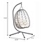 Leisuremod Summit Foldable Egg Swing Chair with Iron Stand, UV-Resistant Wicker, Weatherproof SSCBL-35LBR - alternate 7