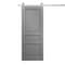 Sartodoors Modern Barn Door 28 x 80 inches, Ego 5012 Painted Grey Oak, 6.6FT Silver Rail Track Heavy Hardware EGO5012BD-S-SEK-28 - alternate 1