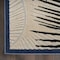 Homeroots 8' X 10' Navy Blue Ivory And Black Palm Leaf Indoor Outdoor Area Rug 550535 - alternate 6