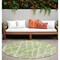 Homeroots 8' Round Green and White Round Abstract Washable Non Skid Indoor Outdoor Area Rug 559627 - alternate 1