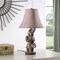 Homeroots 21" Brown Elephant Trio Table Lamp With Brown Bell Shade 524261 - alternate 4