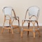 Bali & Pari Genica Classic French Two-Tone Navy and White Weaving and Natural Rattan 2-Piece Counter Stool Set 251-2PC-13956-ZORO - alternate 5