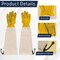 Kings County Tools Long Garden Gloves Breathable Canvas Thorn Proof Leather Gardening Gloves w/ Arm Guard Gauntlet GW03P03-28 - alternate 8