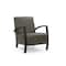 Homeroots 26" Green And Black Top Grain Leather Arm Chair 552138 - alternate 1