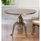 Homeroots Adjustable Height Antiqued Nickel Three Leg Base Round Top Dining Table 517844 - alternate 5