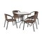 Flash Furniture Square Table Set, Aluminum, Glass, Metal, Plastic, Rattan, Clear TLH-073SQ-037BN4-GG - alternate 1
