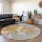 Homeroots 8' Rust And Lavender Round Abstract Washable Indoor Outdoor Area Rug 615622 - alternate 6