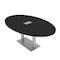 Skutchi Designs Oval Conference Table With Power, 48 in W, 72 in L, Black HAR-OVL-48X72-DOU-U999ST19-ESIL - alternate 1