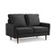 Homeroots 57" Black And Dark Brown Velvet Loveseat 543728 - alternate 1