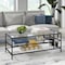 Homeroots 46" Black Glass And Steel Coffee Table With Two Shelves 520978 - alternate 7