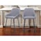 Homeroots Set of Two 25" Gray And Black Fabric And Steel Counter Height Bar Chairs 555703 - alternate 7