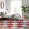 Homeroots 8' Red And Navy Blue Round Floral Washable Indoor Outdoor Area Rug 610771 - alternate 7