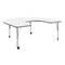 Flash Furniture Commercial Adjustable Height Horseshoe Activity Table with Locking Casters-White XU-A6066-HRSE-WHT-T-P-CAS-GG - alternate 1