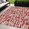 Homeroots 5' X 8' Red And Ivory Abstract Washable Indoor Outdoor Area Rug 602516 - alternate 1