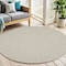Homeroots 4' Ivory And Silver Round Geometric Indoor Outdoor Area Rug 573853 - alternate 5