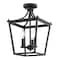 Vaxcel Cottage Grove 11-in Matte Black Traditional Open Cage Lantern Semi-Flush Ceiling Light C0377 - alternate 1