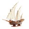 Homeroots 27" Brown Manufactured Wood Boat Hand Painted Sculpture 364268 - alternate 1