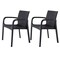 Homeroots Set of Four 24" Black Faux Rattan Heavy Duty Plastic Outdoor Stacking Arm Chairs 565191 - alternate 5