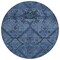 Homeroots 8' Navy Blue And Denim Blue Round Floral Washable Indoor Outdoor Area Rug 588896 - alternate 7