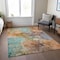 Homeroots 10' X 14' Copper Orange And Teal Blue Abstract Washable Indoor Outdoor Area Rug 581766 - alternate 6