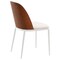 Leisuremod Tule Fabric Dining Side Chair with White Powder-Coated Steel Frame, Walnut/Beige TWCWN18BG - alternate 5