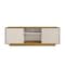 Homeroots 63in Oak And White Ribbed Texture Wood Enclosed and Open Storage TV Stand 724162 - alternate 1