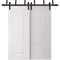 Sartodoors Sliding Closet Barn Bypass Doors 64 x 84 inches, BASIC 9772 White, 6.6ft Rails Hardware Set, Wood BASIC9772BBB-SKIN-6484 - alternate 1