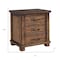 Homeroots 26" Walnut Wood Distressed Three Drawer Nightstand 653108 - alternate 5