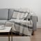Homeroots 50" X 60" Gray Cotton Woven Striped Throw Blanket with Fringe 518823 - alternate 3