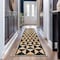 World Rug Gallery Geometric Diamond Washable Non Slip Runner Rug 2 ft x 10 ft Natural WR74NATURAL2X10 - alternate 1