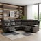 Homeroots Dark Gray Polyester Blend Power Reclining U Shaped Three Piece Corner Sectional 343955 - alternate 5