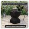 Leisuremod Onyx Twisted Square Fiberstone Side Table, Tree Bark Texture, Fully Assembled OST14BL - alternate 5