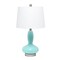 Homeroots 23" Light Blue And Silver Glass And Metal Novelty Table Lamp With White Drum Shade 643341 - alternate 2