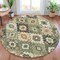 Homeroots 8' Fern Green Gold And Charcoal Round Southwestern Washable Indoor Outdoor Area Rug 632265 - alternate 7