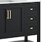 Flash Furniture Vega 42in. Vanity w/Sink, Gld Hardware, Soft Close, Open Shelf & 3 Drawers, Carrara Marble, Blk/Wht FS-VEGA42-BK-HDGLD-GG - alternate 5