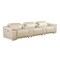 Homeroots 134" Beige Italian Leather Reclining Metal USB Sofa 720292 - alternate 5