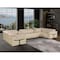 Homeroots Beige Italian Leather Power Reclining U Shaped Eight Piece Sectional With Console 634667 - alternate 6