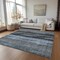 Homeroots 9' X 12' Blue Gray And Charcoal Botanical Leaves Washable Indoor Outdoor Area Rug 581940 - alternate 5