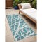 Homeroots 8' Runner Teal Abstract Washable Non Skid Indoor Outdoor Runner Rug 559326 - alternate 1
