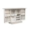 Homeroots 28in White Solid Wood Carved Floral Bar Cabinet With Two Doors And One Drawer 727847 - alternate 6