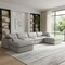 Homeroots 160" Light Gray Linen Blend Modular Sofa With Ottoman And Storage 714569 - alternate 5